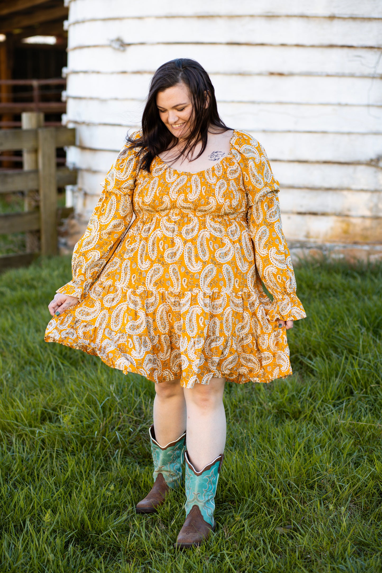 Yellow Paisley Dress