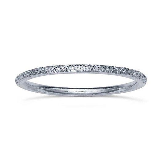 Sterling Silver Diamond Cut Stackable Ring