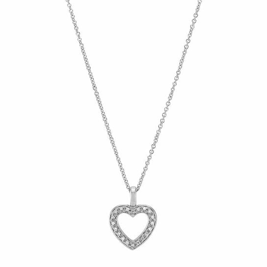 Sterling Silver Diamond Heart Necklace