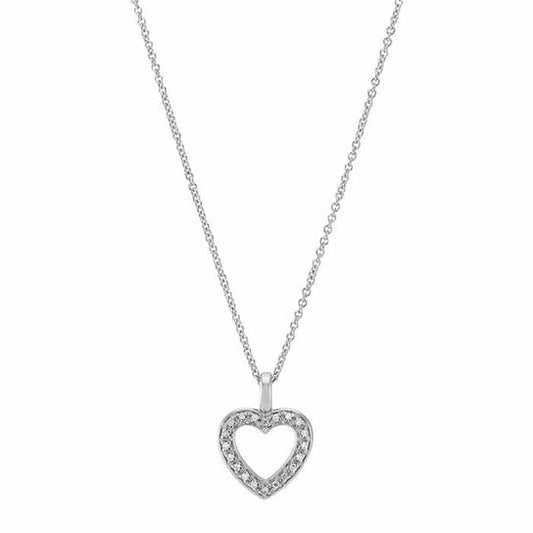 Sterling Silver Diamond Heart Necklace