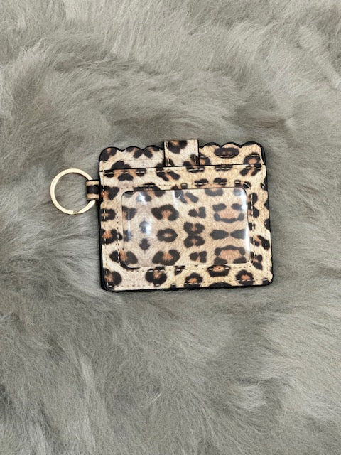 Light Tan Leopard Print Keychain Wallet