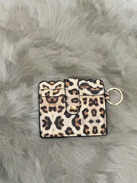 Light Tan Leopard Print Keychain Wallet