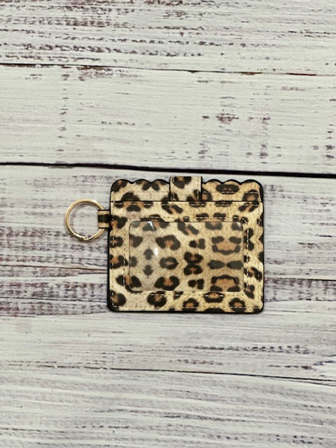 Light Tan Leopard Print Keychain Wallet