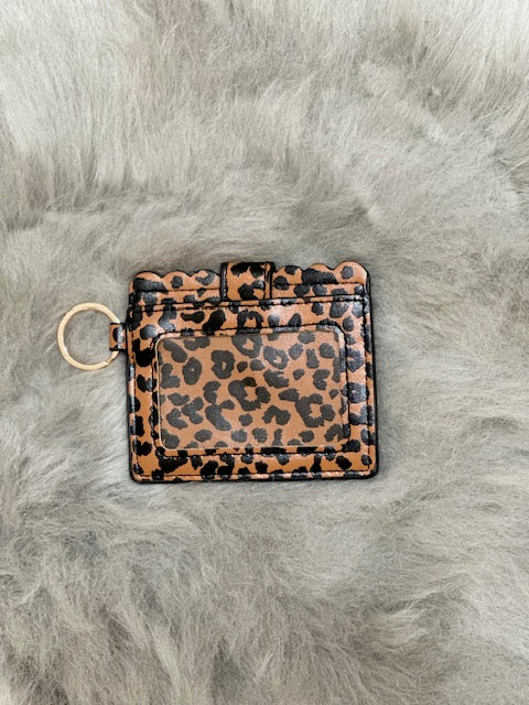 Brown Leopard Print Keychain Wallet