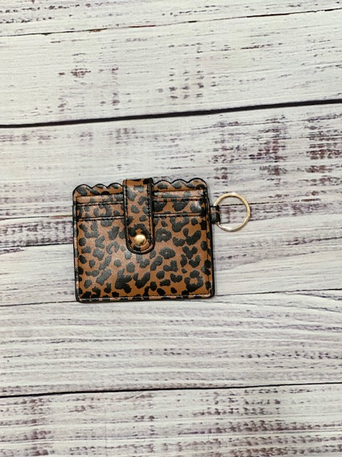 Brown Leopard Print Keychain Wallet