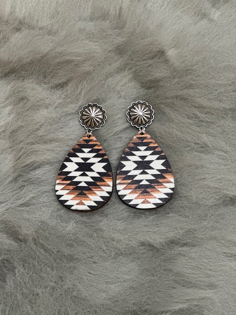 Aztec Print Earrings