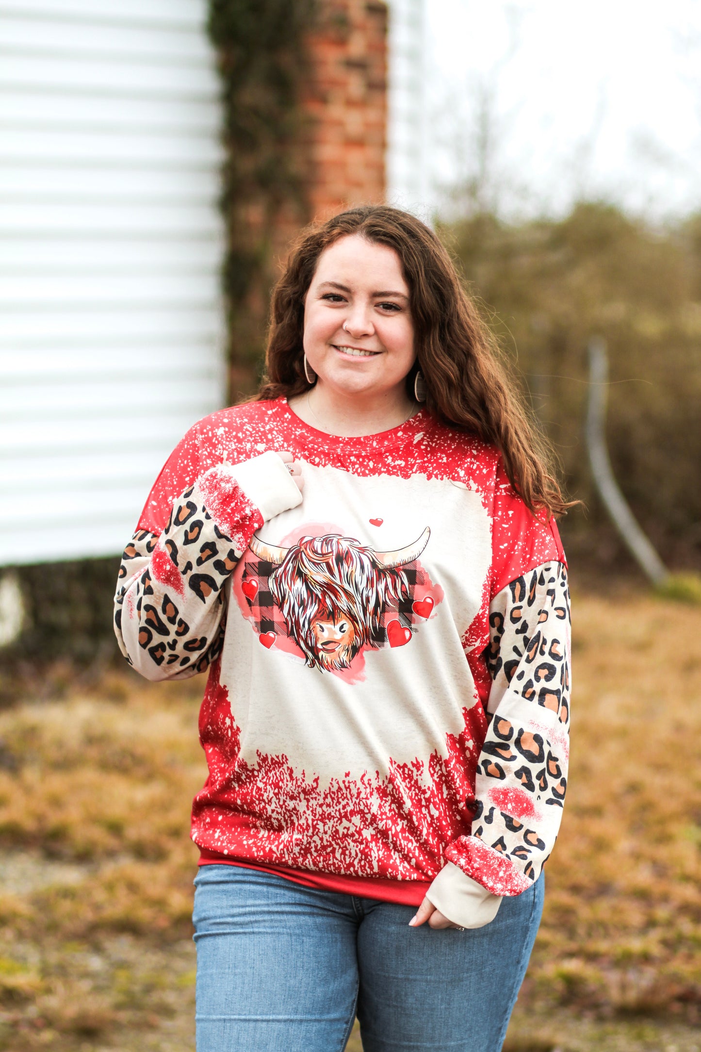 Valentines Day Bleached Sweatshirt