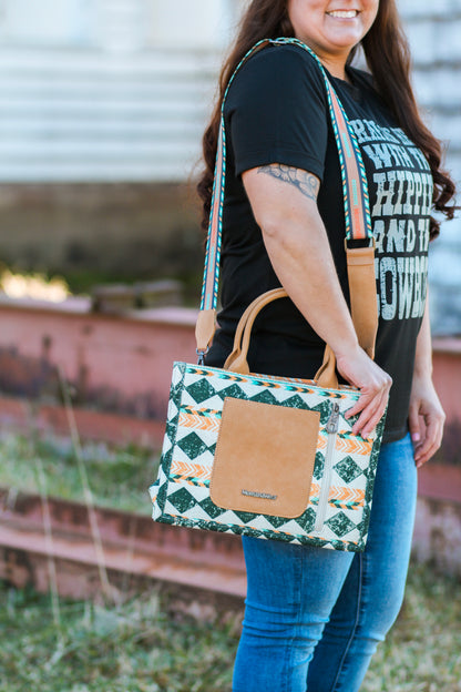 Boho Print Concealed Carry Tote-Tan