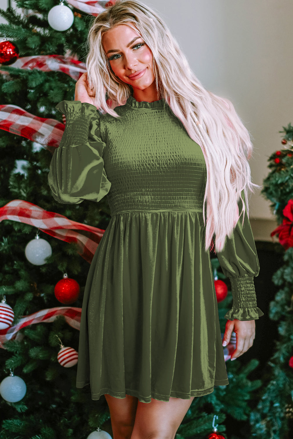 Green Velvet Dress