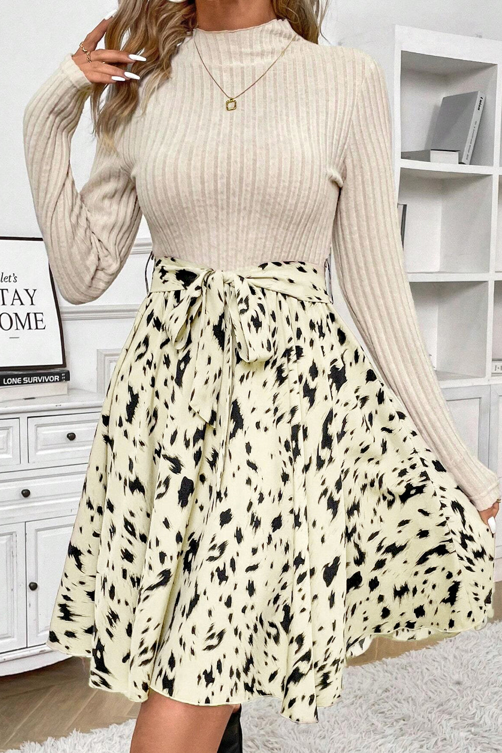Khaki Sweater Dress