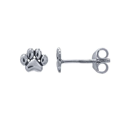 Sterling Silver Paw Print Earrings