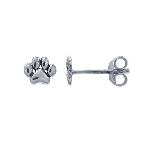 Sterling Silver Paw Print Earrings