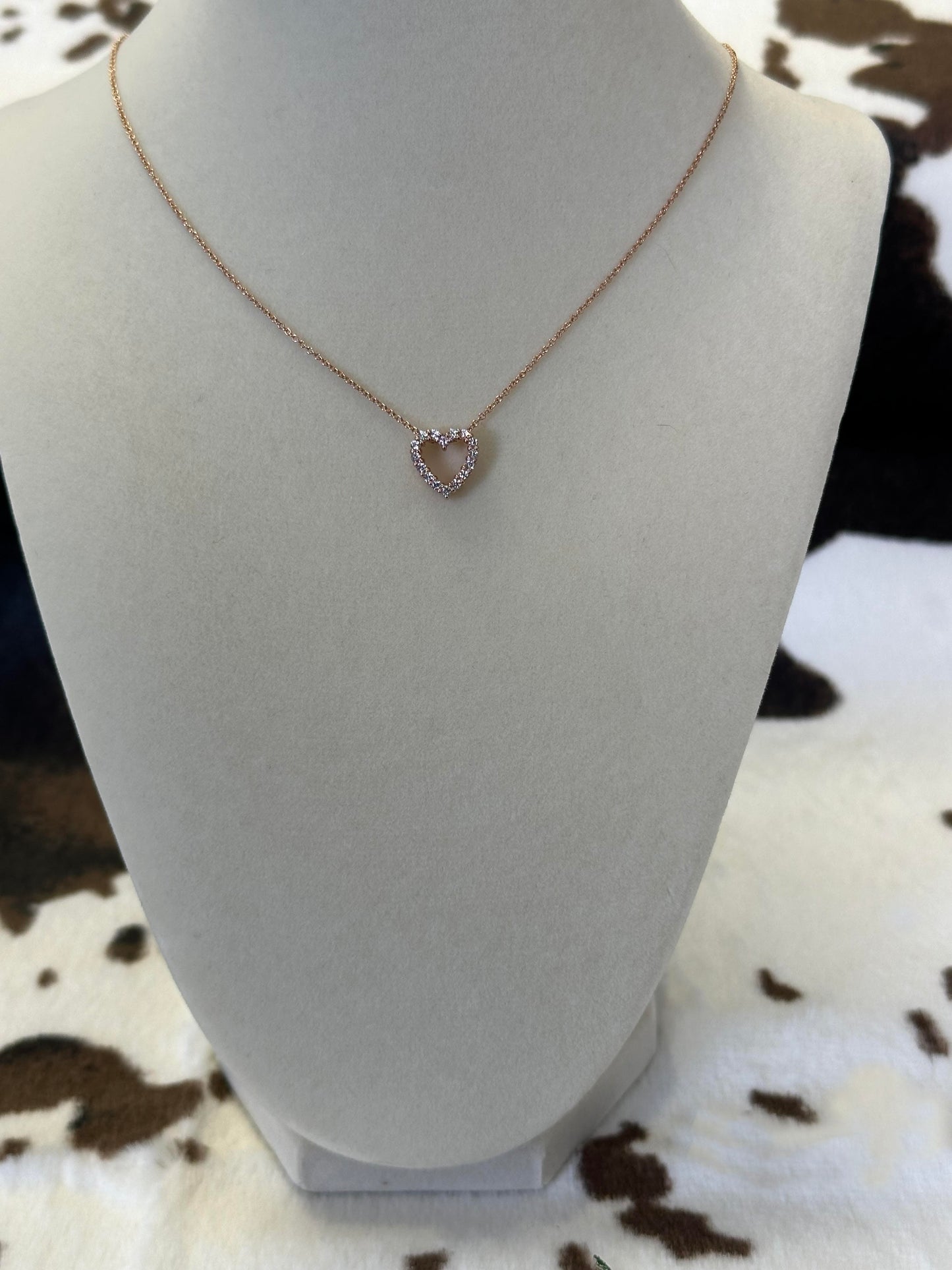 14k Rose Gold Heart Shaped Necklace