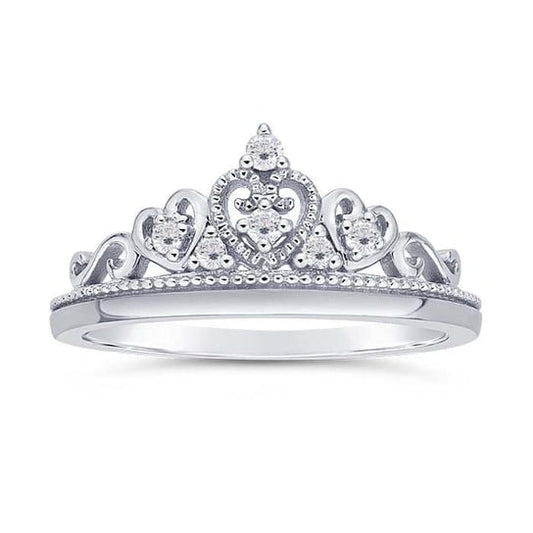14K White Gold Diamond Tiara Ring