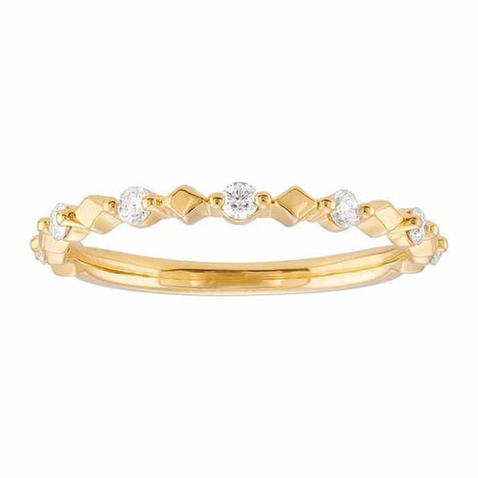 14K Yellow Gold Diamond Set Ring