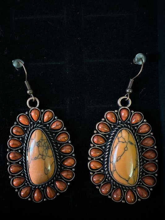 Orange Dangle Earrings