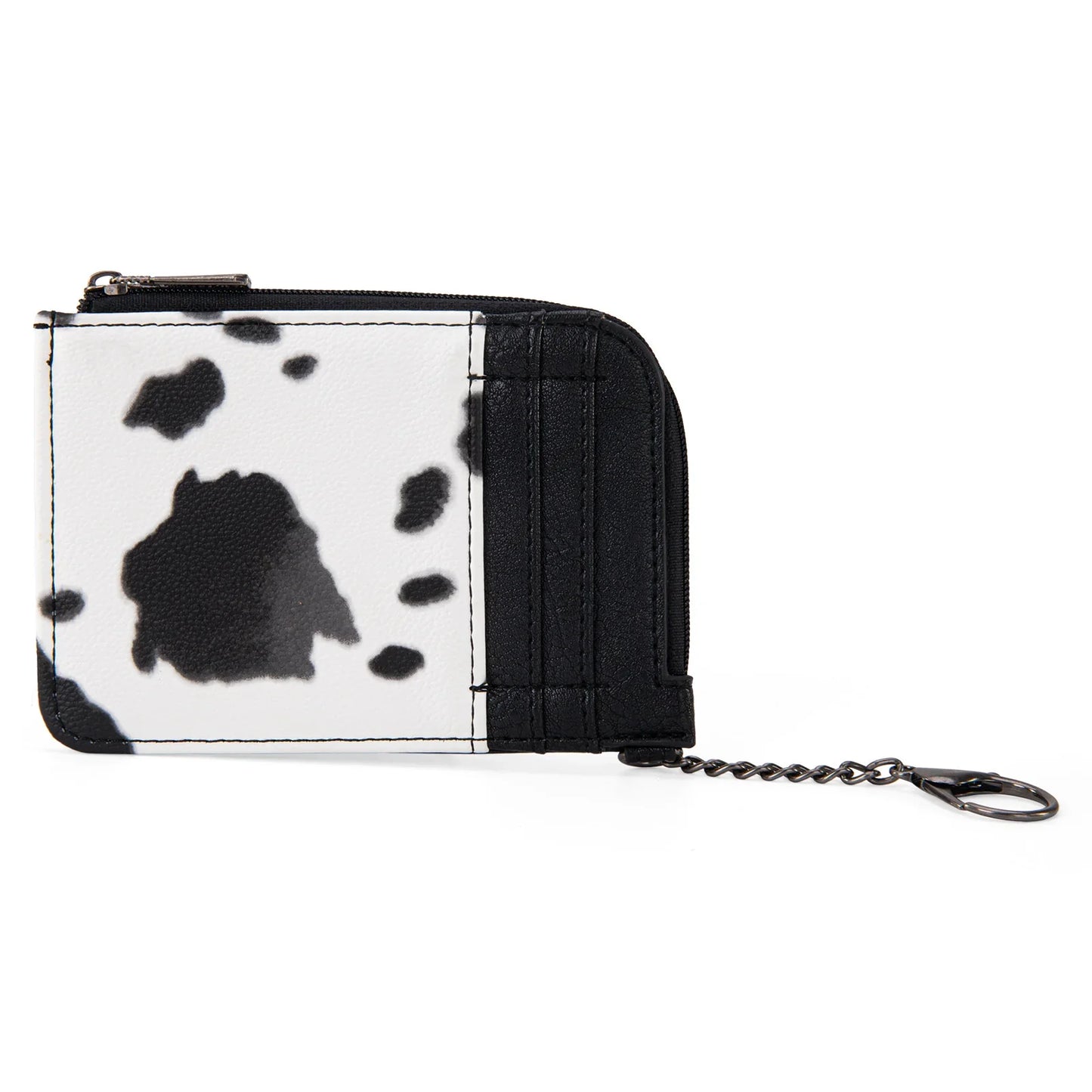 Cow Print Mini Zip Card Case