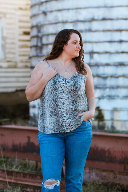 Grey Cheetah Print Tank