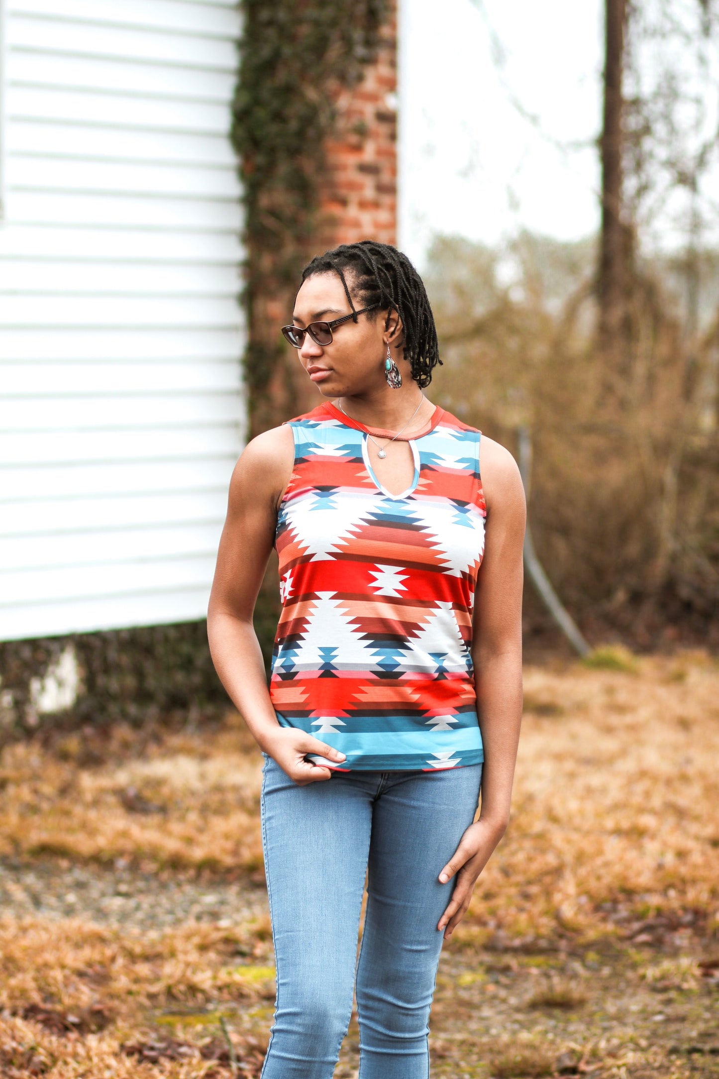 Red Aztec Tank