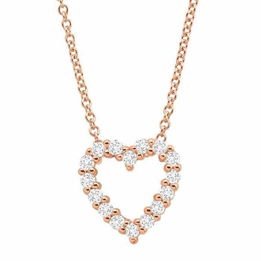 14k Rose Gold Heart Shaped Necklace