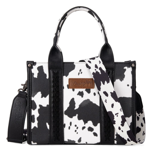 Cow Print Concealed Carry Tote/Crossbody - Black